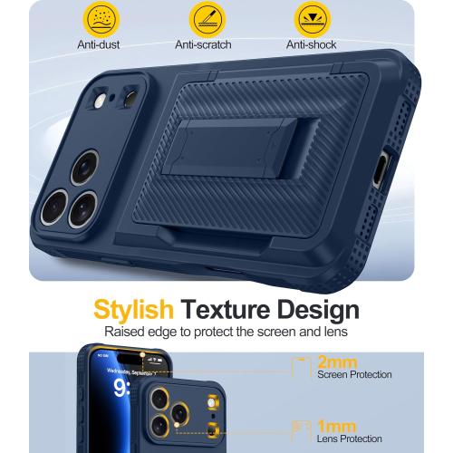Oneagle Wallet for iPhone 17 Pro Case with Card Holder & Kickstand, Blue