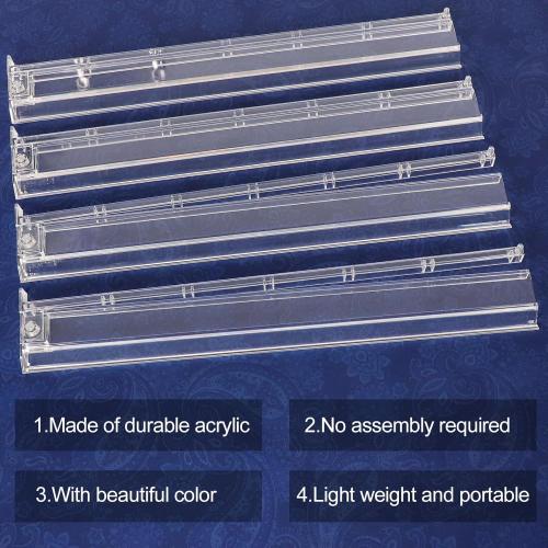 Mahjong All-in-One Tile Rack & Pusher with Bag, Clear Acrylic Mahjong Combo, Modern American Majiang, Set of 4, White