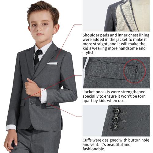 Size M ...Boys Suit Teenager Suits Set for Boys, Kids Slim Fit Formal Wear Tuxedo, Ring Bearer Outfit for Wedding