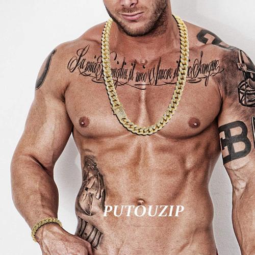 putouzip Miami Cuban Link Chains Set For Men 12/14/20mm 18K Gold Plated Diamond Fully Iced Out Chain Bracelet Necklace