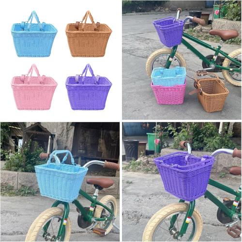 Removable Kids Bicycles Basket Colorful Bike Front Handlebars Storage Basket For Front Bicycles Mounting