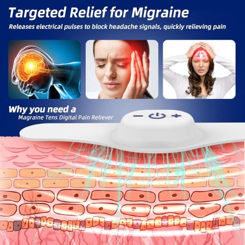 Electric Headache Migraine Relief Head Massager Rechargeable TENS Units Digital Pain Relieve Device Head Cap Prophylactic Treatment for Migraine Headband for Deep Relaxation and Stress Relief