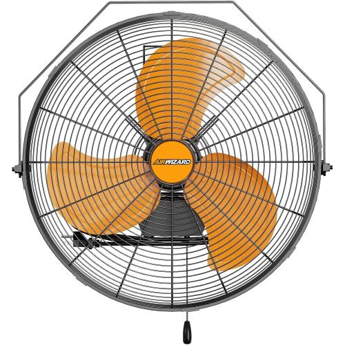 18 Inch Industrial Wall Mount Fan, 4250 CFM High Velocity Metal Wall Fan, 3 Speed, Adjustable Tilt, Commercial Use for Garage, Greenhouse, Covered Patio, Workshop, Gym Room