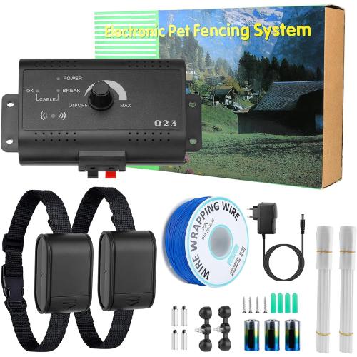 Moclever Wireless Dog Fence System – 1.2 Acre Electric Pet Containment System w/Waterproof Shock Collar, Underground 984FT Wire, Safe & Adjustable Boundary for Small, Medium & Large Dogs