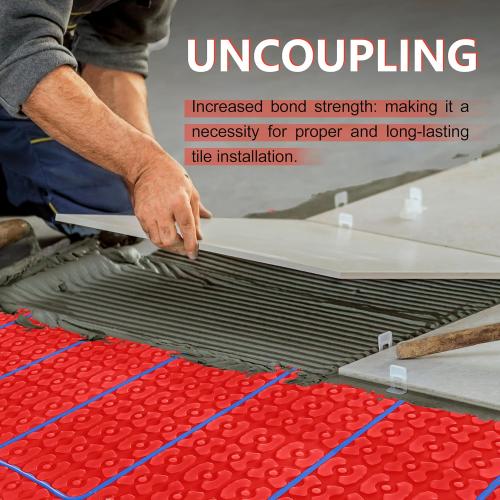 MAXKOSKO Heating Cable Underlayment Membrane, Easy Installation and Uncoupling Heated Floor Mat, Waterproof and Tile Anti-Fracture 161 Sq. Ft.