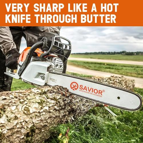 Savior 20 Inch Chainsaw Bar and Chain Combo, 3/8 Pitch .050 Gauge 72 Drive Links for 455 Rancher 460 Rancher Poulan PR5020, Replace for 200SFHK095, 584818, 584271