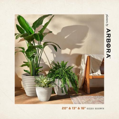 Ibiza Polyresin Indoor and Outdoor Planter with Classic Cream Finish - Durable, Weatherproof, Lightweight, Large Plant Pot for Patio, Garden, Deck, Entryway