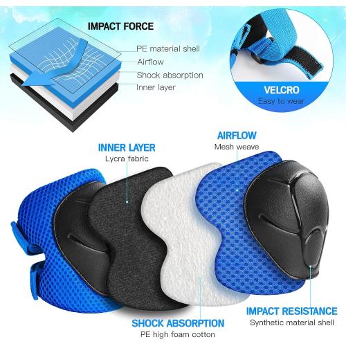 Kids Protective Gear Set Knee Pads for Kids 3-14 Years Toddler Knee and Elbow Pads with Wrist Guards 3 in 1 for Skating Cycling Bike Rollerblading Scooter
