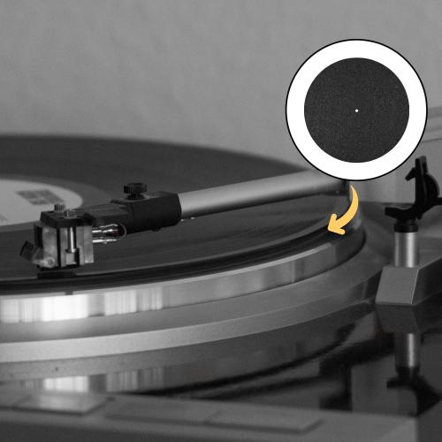 2 Pcs Record Player Mat, Turntable Platter Mat, 12 Inch 3mm Turntable Slipmat Wool Mat, Record Protective Mat, Anti-Slip & Anti-Static Felt Record Pad, Turntable Rubber Mat for Home Record Players