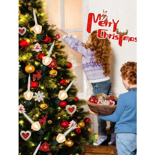 Abeja Christmas Silver Bubble Lights Set, 11 Ft Vintage Bubble Lights 8 Silver Glitter Bubble Bulbs(1 Spare), E12 Candelabra Base UL Listed for Christmas Tree Holiday House Lighting Decor- Green Wire