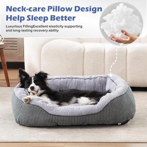 INVENHO Small Dog Bed for Small Dogs, Cat Beds for Indoor Cats Washable, Orthopedic Dog Bed, Warming Soft Calming Sleeping Puppy Bed Durable Pet Bed with Anti-Slip Bottom S(20x19x6)