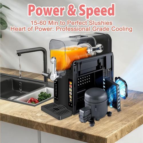 Slushie Machine for Home - 88oz Frozen Drink Maker Slushy Machine, 2-In-1 Soft Ice Cream Maker, 6 Preset Programs| Slushie, Cocktails, Frappés, Ice Cream, Smoothies, Milkshakes (Screen Version）