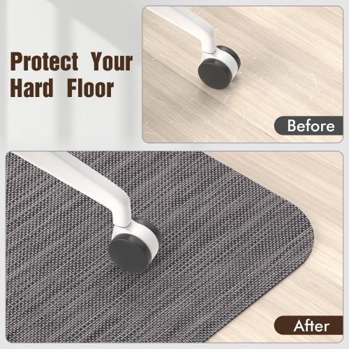 Size 35x48 Color Black Blvornl Office Chair Mat for Hardwood Floor, 35 x 48 Desk Computer Chair Mat for Hard Wood and Tile Floor, Large Anti-Slip Hard Floor Protector Rolling Chair Mat, PVC Mat Desk Rug for Office Home