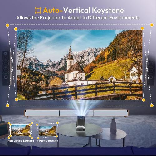 Color Black Smart Mini Projector XGODY Gimbal5 Android 11 Full HD Projector Native 1080P 4K Support 5G WiFi 6 Bluetooth 5.0 Home Movie Projector Electric Focu Auto Keystone 180 Rotating For PC/Lap/PS5 Dull Black