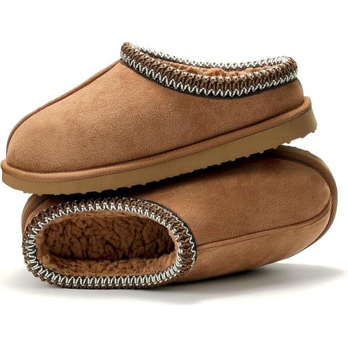 Size 9 Women's Slippers Fuzzy Cozy Short Ankle Shoes Indoor and Outdoor Mules Furry Warm House Slippers for Woman Cute Fluffy Clogs