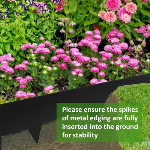 Hugeleaf Metal Landscape Edging, 40” L x 4.5” H Metal Edging for Landscaping with 7Pcs Stakes, Metal Garden Edging Pack of 6 (20 Feet Total Length)