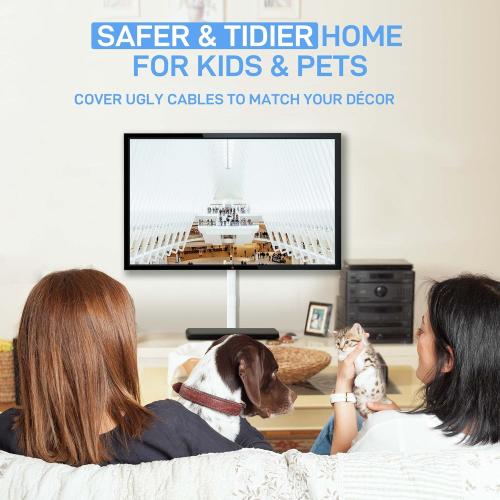 Delamu Cord Hider, Cord Covers for 3-4 Wires on Wall, Large Cable Hider Cable Management, Easy Set up Wire Hiders Wire Covers for Cords on Wall, TV Cables Cover Raceway, 6X W1.18 H0.67in, White