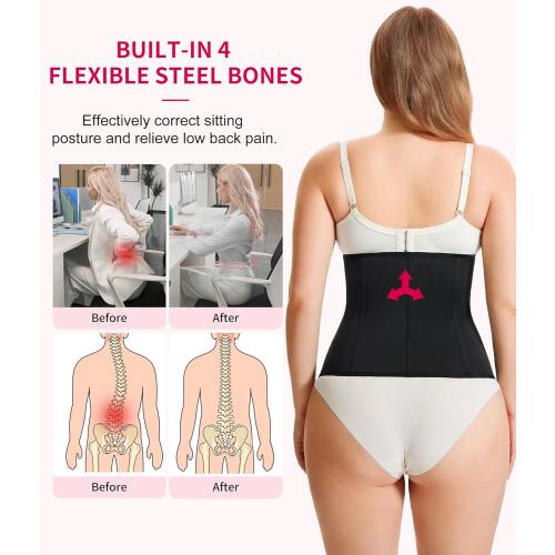 Gotoly Waist Trainer for Women Zipper Corset Shapewear Tummy Control Faja Body Shaper Waist Cincher Workout Girdlezi size s