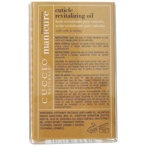 Cuccio Naturale Revitalizing- Hydrating Oil For Repaired Cuticles Overnight - Remedy For Damaged Skin And Thin Nails - Paraben /Cruelty-Free Formula - Milk And Honey - 2.5 Oz