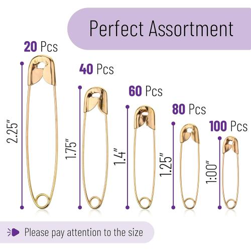2PACK....Mr. Pen Assorted Safety Pins - Small & Large, Bulk Pack for Clothes