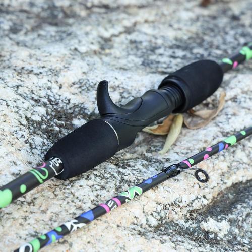 Sougayilang Fishing Rod, 2-Piece Graphite Composite Blank/Fiber Glass Spinning & Casting Rod with EVA Grip, Smooth Transition Fishing Pole