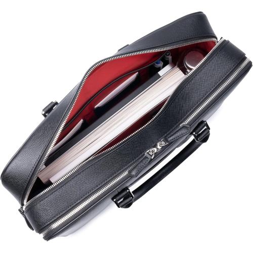 Maverick & Co. Manhattan Double-Zip Leather Laptop Bag – 16” Briefcase for Men, Stylish Business Travel & Work Bag, Durable