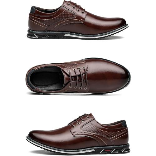 Size 44....Men's Dress Shoes Comfort Soft Men Oxford Superior Flexural Leather Fashion Dress Sneakers Business Casual Derby Shoe