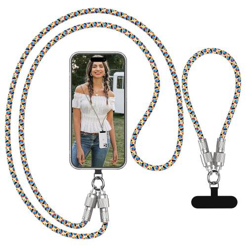 Phone Lanyard Built-in USB-C to USB-C Fast Charging Cable, 2Pack 65W High Speed Nylon Data Transfer Cord Crossbody Wrist Strap for iPhone 17 16 15,Samsung S25 S24 Ultra/FE,Moto Razr/Edge 2025,Pixel 10