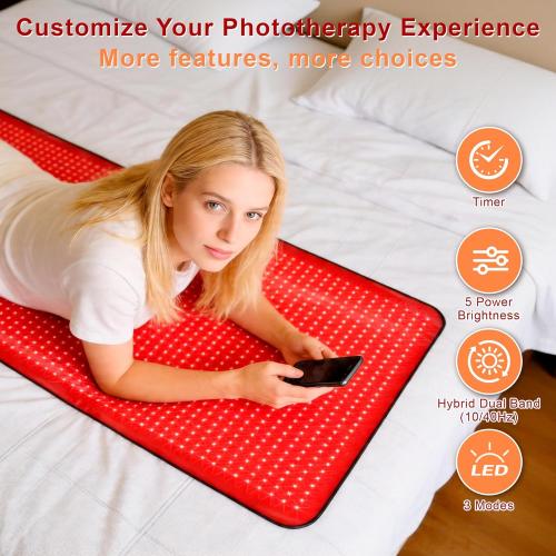 Full Body Red Light Therapy Mat, Large Size Red Light Therapy for Body 660 & 850nm Dual Wavelength Red Light Blanket, Birthday Christmas Gifts for Women Men Mom Dad Father Lover 76.8x33.4