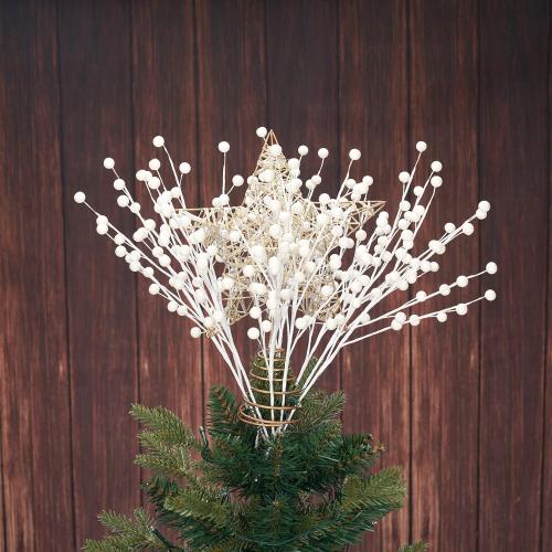 Christmas Berries Picks Set of 12 Xmas Tree Decorations 14inches White Holly Berry Stems Decorative Artificial Floral Picks for Holiday Wreath Garland Floral Table Arrangement Decor