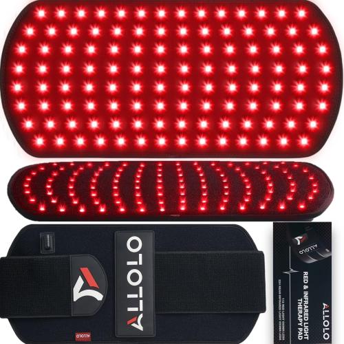 ALLOLO Red Light Therapy for Body, 16.7*7.9 660nm&850nm Infrared Red Light Therapy Belt with Pulse for Back Waist Muscle Pain Relief, 3-in-1 LED Bead with Controller Timer Gift for Women Men