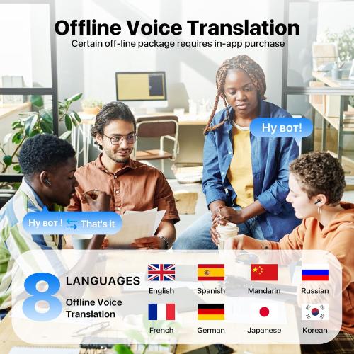Color Black Translation earbuds-001Ai Language Translation Earbuds, in-Ear 3-in-1 Translator Earbuds, 144-language Real-time Two-Way Earbuds, HD Sound, Long Battery Life, Ideal for Travel and Business, Black