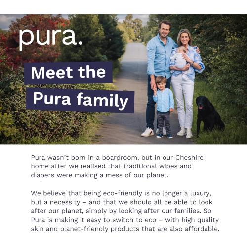 Pura Size 6 Eco-Friendly Diapers (29  lbs) Hypoallergenic, Soft Organic Cotton, Sustainable, up to 12 Hours Leak Protection, Allergy UK, Recyclable Paper Packaging, 18 Count (Pack of 3) (54 Diapers)
