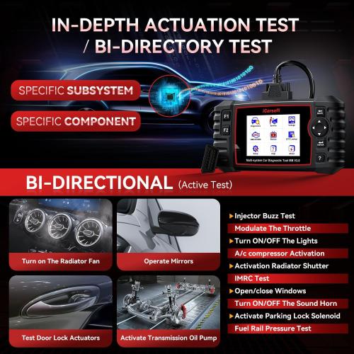 Bidirectional Diagnostic Tool for Most Mercedes-Benz/Sprinter/Smart from 1996-2023 iCarsoft MB V3.0 2025 Version 38  Reset Service OBD2 Full System Scanner Battery Test Actuation Test AutoVIN