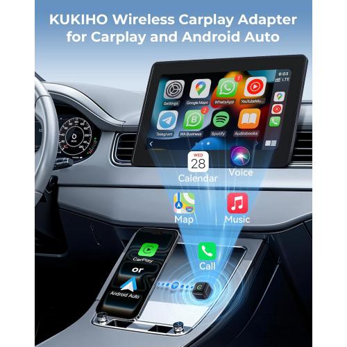 Wireless CarPlay Adapter, Convert Wired to Wireless, 2-in-1 CarPlay & Android Auto, Mini Plug & Play, Fast Auto-Connect & No Latency, USB/USB-C for Cars with Built-in CarPlay & iOS 10 /Android 11
