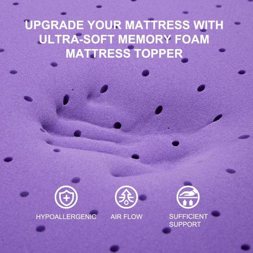 SINWEEK 3 Inch Gel Memory Foam Mattress Topper Ventilated Soft Pressure Relieve Mattress Pad, Breathable Bed Topper, CertiPUR-US Certified, Queen Size