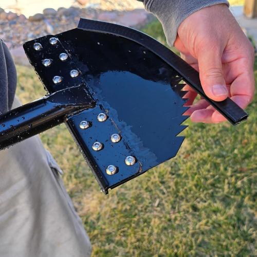 One-Piece Size 40in Manual Edger Lawn Tool with Spring Steel Blade Manganese Steel Border Edger for Landscaping Rustproof Half Moon Edger with Rubber Handle for Garden Maintenance