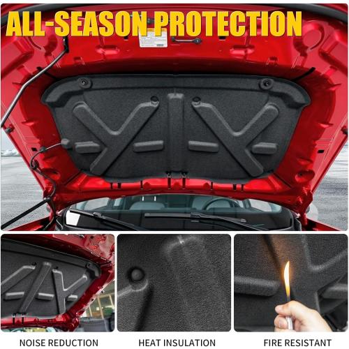 Soundproof Mat Compatible with 2022-2025 Ford Maverick Engine Hood Heat Insulation Shield Sound Protective Pad Sound Proof Foam Insulation for 2024 Maverick Accessories (PET Felt)