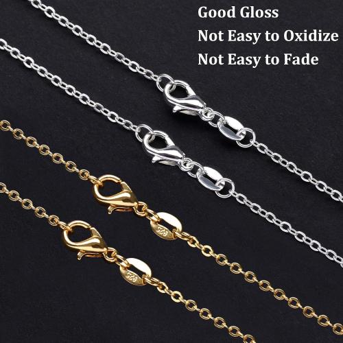 SANNIX 50 Pack Necklace Chains Bulk with Lobster Clasps for Crafts Jewelry Making Supplies