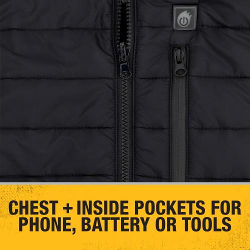 DEWALT mens Dewalt Dchv095bd1 Men's Lightweight Heated Puffer Vest