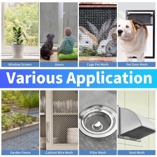 304 Stainless Steel Mesh, 47in x 10ft, 20 Mesh, Sturdy Metal Screen Roll for Window, Door, Air Vents, Filter, Cage, Garden, Patio, Pet (Sliver, 47inch x 10feet)