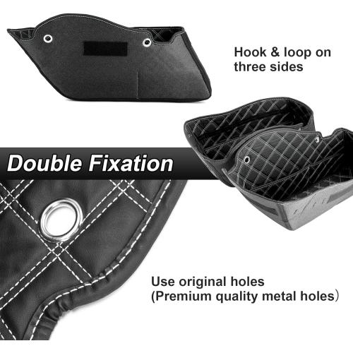 WeiSen Saddlebag Liners Non-Stretched Saddlebag Organizer Inserts Compatible with Harley Touring Road King Road Glide Street Glide Electra Glide 2014-2024 Factory Saddlebag, White Square
