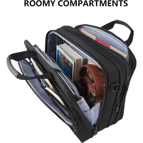 KROSER Laptop Bag Premium Laptop Briefcase Fits Up to 17.3 Inch Laptop Expandable Water-Repellent Shoulder Messenger Bag Computer Bag for Travel/Business/Men/Women-Black‼️shoulder strap is inside of the bag ‼️