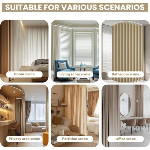 Flexible Bendable Ceiling Curtain Track, Ceiling Mount for Curtain Rail with Track Curtain System, Room Divider, Ceiling Curtain Rod, RV Ceiling Track for Curtains, 9.8 FT/ 3 M, Black
