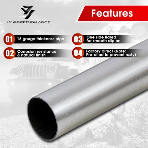 3'' Mild Steel Custom Exhaust Kit Tubing Mandrel Bend Pipe Straight & U-Bend 16 Gauge Universal 8PCS