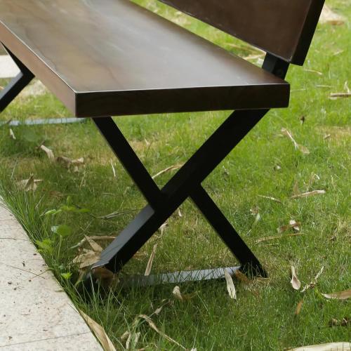16 Inch Metal Bench Legs,Backrest Bracket Set of 2,Ideal Indoor/Outdoor(W 17.8 x H16) (1, C)