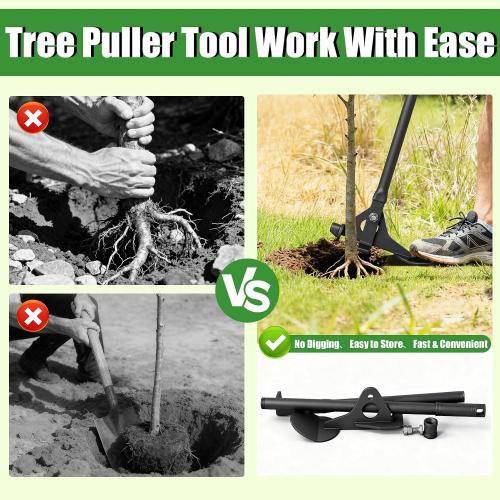 Small Tree Puller for ¼ to 2 Roots, Manual Lever Action Root & Sapling Puller Tool for Removing Small Trees and Shrubs，Saves Cost of Hiring Landscape Designers
