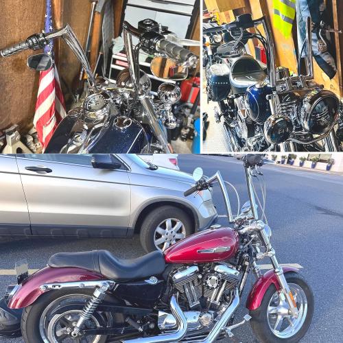 16 Rise Chrome Ape Hanger Handlebar Fit for Harley Sportster 883 1200 XL Softail FLST FXST Dyna, Road King Handlebars 1994-2023, Road Glide Handle Bar 1998-2013, 1.25” Fat 1 Clamp Meathook Bar