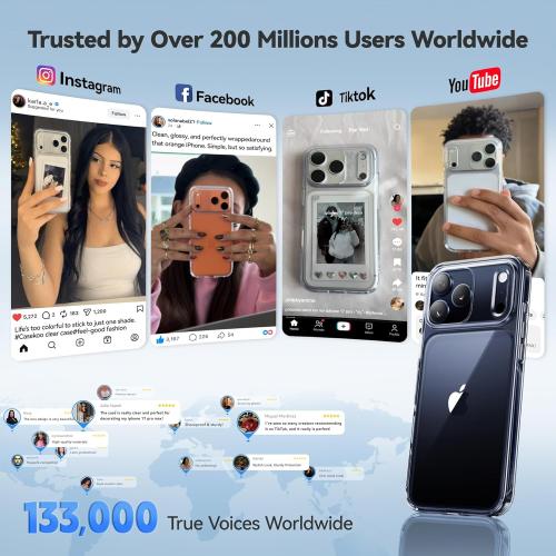 CASEKOO for iPhone 17 Pro Case Smooth Crystal Clear, Patented Anti-Yellow & Virgin TPU, 15FT Military Protection, Slim Transparent Women Men Funda para for iPhone 17 Pro Phone Case 6.3, Clear