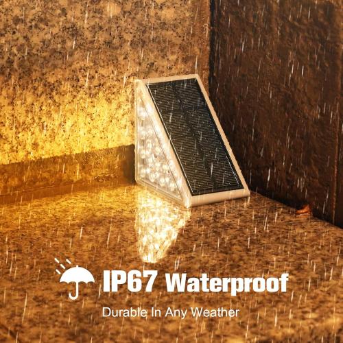 VOLISUN Solar Step Lights Outdoor Waterproof, LED Outdoor Stair Lights, Solar Step Light for Outside, Warm&Cool White Deck Light Decor for Stair,Front Porch and Patio(Gray,12 Pack)